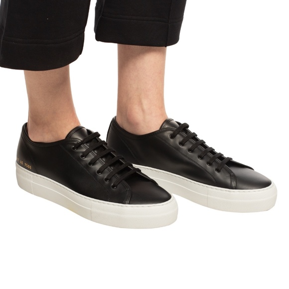 COMMON PROJECTS Black Tournament Low Super Sneakers - Picture 2 of 3